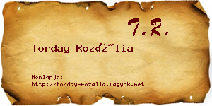 Torday Rozália névjegykártya