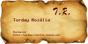 Torday Rozália névjegykártya