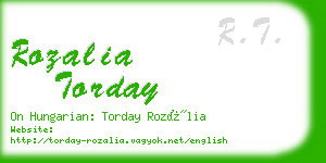 rozalia torday business card